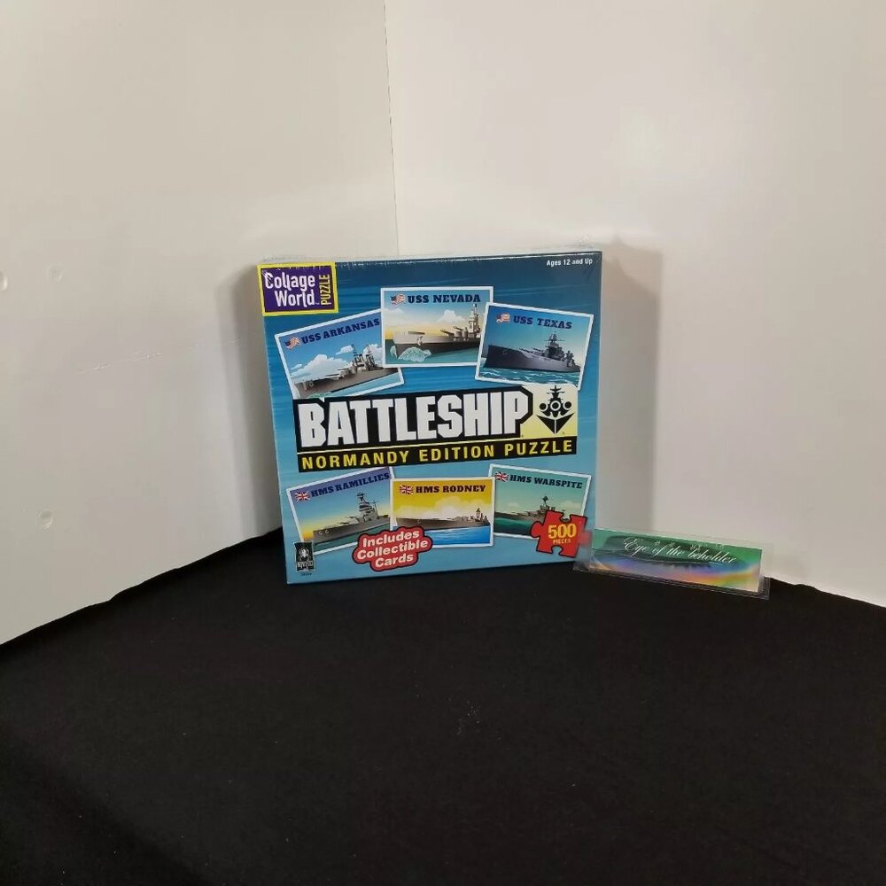 Battleship Normandy Edition Jigsaw Puzzle Collage World 500 Pieces W/ Cards -NEW